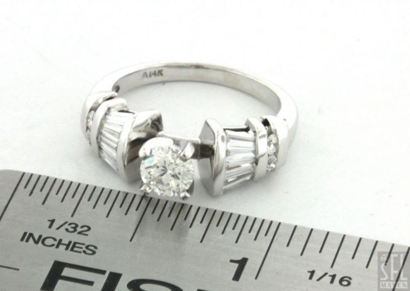 EGL CERTIFIED 14K WHITE GOLD 1.30CT DIAMOND WEDDING RING W/ .60CT 