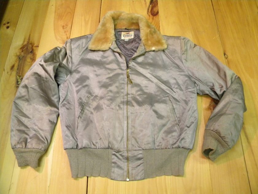 1950s Mens Campus Flight Jacket Sz 40 Used  