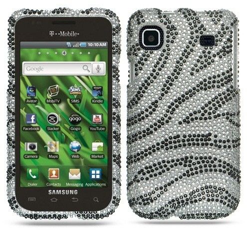 Zebra Crystal Bling Hard Case Cover Samsung Galaxy S 4G T959V