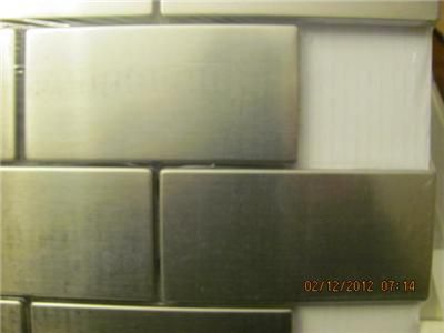 SHEET, 2x4x12 STAINLESS STEEL BACKSPLASH, ACCENT TILE   NEW  