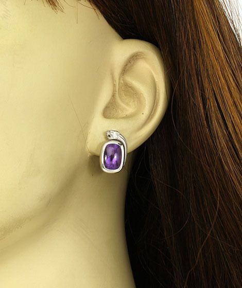 CARRERA Y CARRERA 18K GOLD AMETHYST PANTHER EARRINGS  