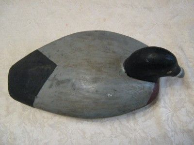 VTG PRIMITIVE SOLID WOOD WOODEN PAINTED DUCK DECOY GREAT COLORS & LOOK