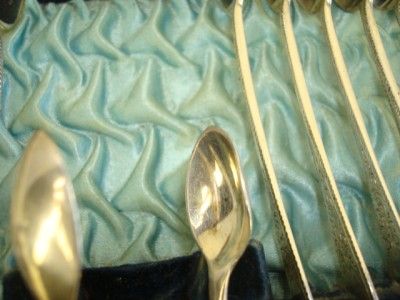 ANTIQUE SET OF 12 ENGLISH SILVER SPOONS & SUGAR TONGS  