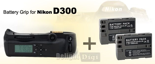 B6T LCD Battery Grip For Nikon D300 D700+ EN EL3E *2  