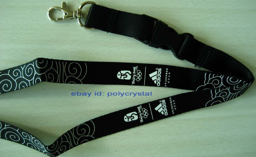 ADIDAS 2008 BEIJING OLYMPIC GAMES LANYARD ,BLACK, NEW  