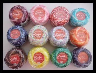 LOT 24 BOBINES PELOTES FIL DE COTON PERLE 8 A CROCHET A BRODERIE 