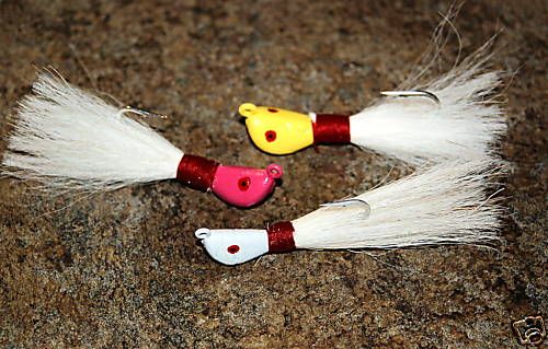 oz Banana Bucktail Jig (5 PACK) White, Yell or Pink  