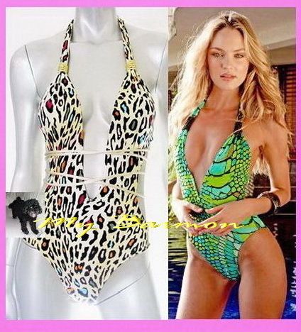 SAUVAGE $172~StunNing Animal Strappy Embellished Tube Monokini~ S 