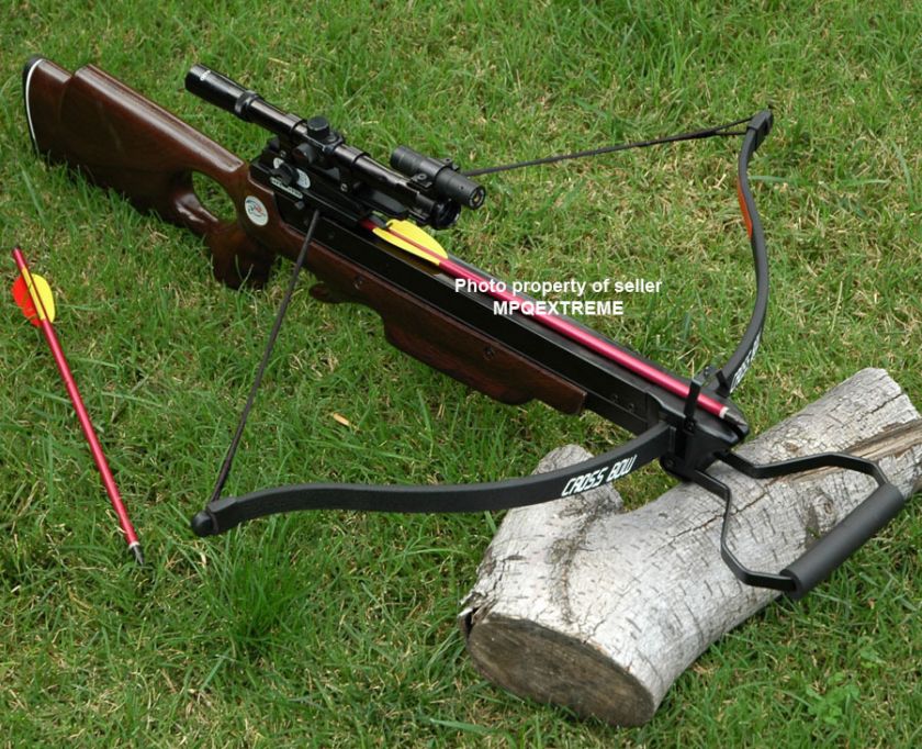 MKSPORT 150LB HUNTING CROSSBOW +LASER+SCOPE+BOLTS+HEADS  