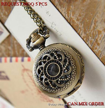 NEW VINTAGE CUTE FLOWER ARCHAIZE LADY POCKET WATCH #241  