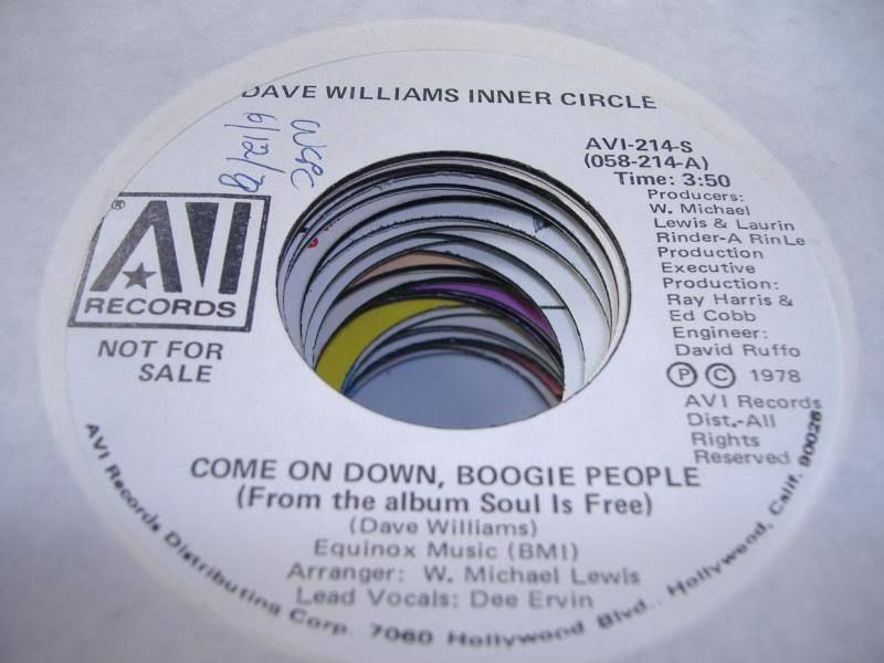   45 DAVE WILLIAMS INNER CIRCLE Come on Down, Boogie People on  