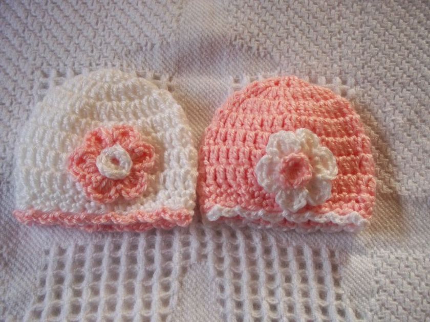 CROCHETED PREEMIE BABY HAT**BEANIES=11 4  COLORS SET  