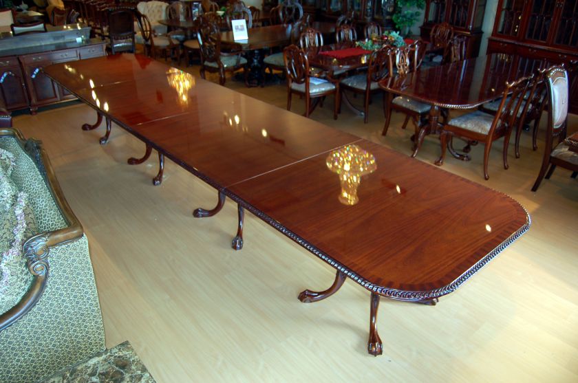 Large Mahogany Chippendale Dining Table  