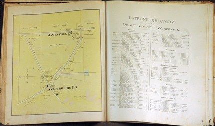 1895 Grant County Wisconsin WI Wis Atlas Plat Book map complete 