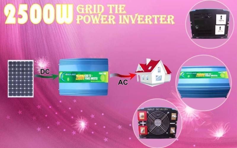 2500watt grid tie inverter 14v 28vdc,110vac,solar panel  