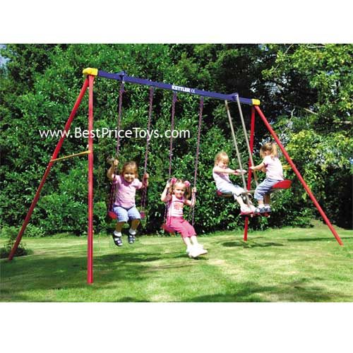 Kettler Metal Swing Set Two Board Swings & One Glider  