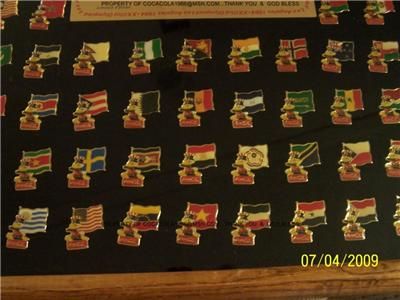 COCA COLA COKE 1984 OLYMPIC 150 FLAG PIN SET SERIES L E  