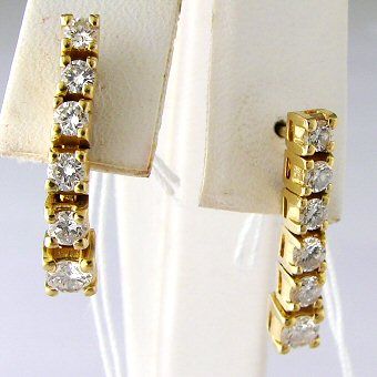 60 CT Diamond Ladies Drop Style Earrings 14k Gold  