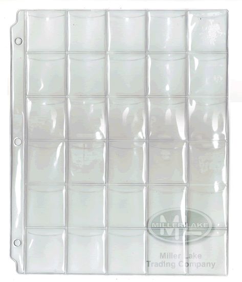 Pkgs Refill 30 Pocket Coin Pages Stnd 3 Ring Binder  