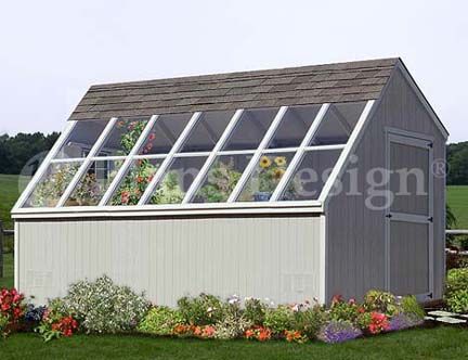 10 x 14 Greenhouse / Garden Storage Shed Plans #41014  