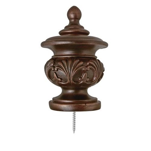 allen + roth 2 Pack Sienna Trumpet Urn Curtain Rod Finials  