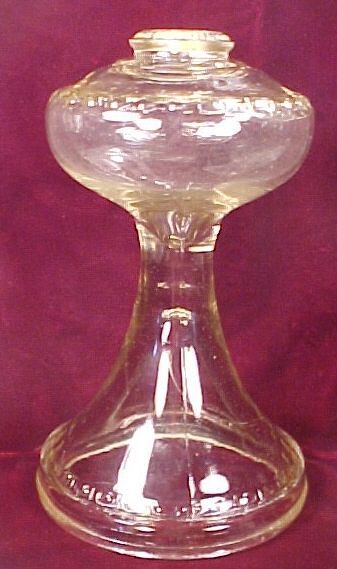 EAPG Antique GIANT BEADED BAND PRESSED GLASS OIL or KEROSENE LAMP 