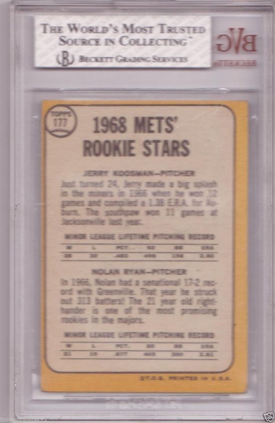 1968 TOPPS #177 NOLAN RYAN, KOOSMAN RC BVG 4 VG/EX + 1999 Topps Finest 