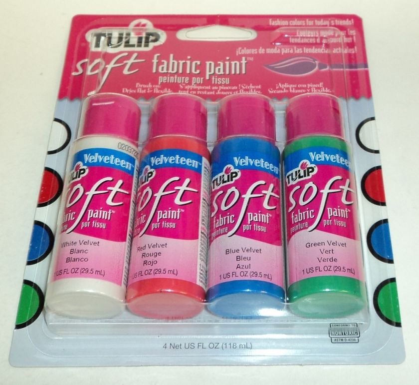 TULIP Soft Fabric Velvet Paint Set 4 Different Colors  