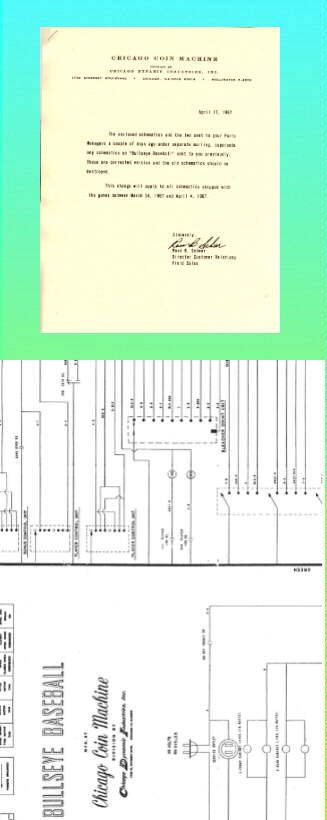 Bullseye Baseball 1967 Chicago Coin Baseball Schematic  