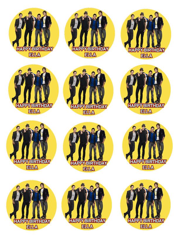 BIG TIME RUSH #3 Edible Party Cupcake Image Favor NEW  