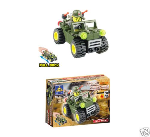 Sandstorm Army Jeep   Building Block Brick Set 6023  