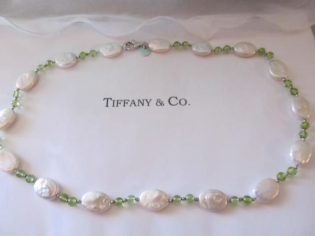   Co. Iridesse Oval Coin Pearl & Peridot Sterling Silver Necklace  