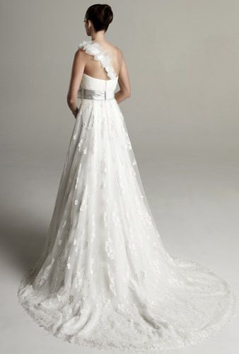 Charming One Shoulde Wedding Dress Bridal Gown Sz 6 20  