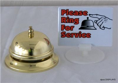 BRASS CALL BELL AND SIGN FOR FRONT RECEPTION DESK  