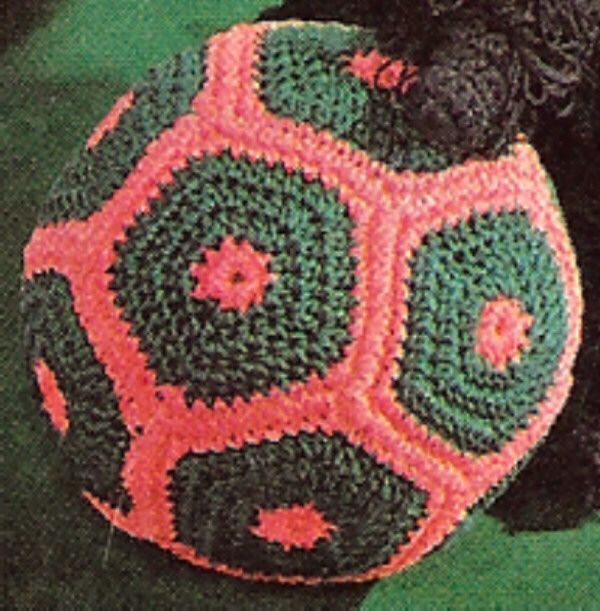Motif Ball Soccer Stuffed Toy Crochet Pattern Vintage  