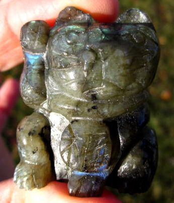 Labradorite Carved Maneki Neko Lucky Cats Cat Kitty  