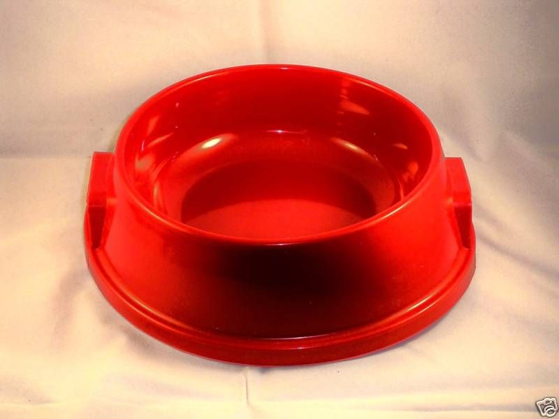 New Large Red Food / Water Plastic Bowl Dog Cat  