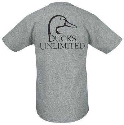 Ducks Unlimited Short Sleeve Crewneck T Shirt DU LOGO Gray NWT  