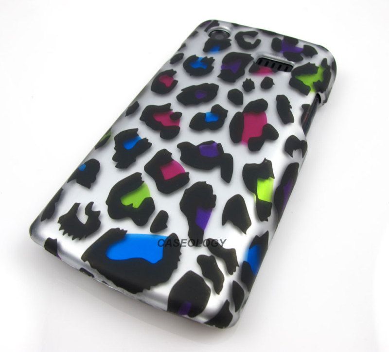 COLORED LEOPARD PHONE COVER HARD CASE SAMSUNG CAPTIVATE  