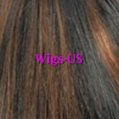   Human Blend HEAT OK Bangs Gentle Wave Skin part medium Brown Black wig