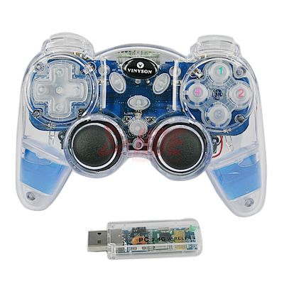   Controller JoyPad Gamepad PC Desktop Computer Laptop Blue LED Game New