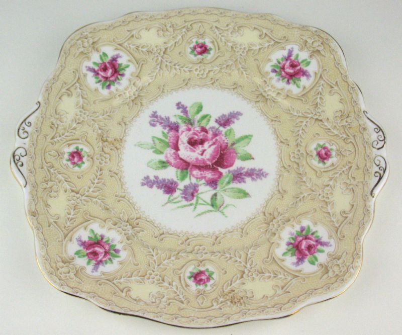 CAKE PLATE Royal Albert Crown China DEVONSHIRE LACE  