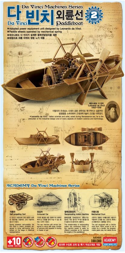 DA VINCI MACHINE SERIES PADDLE BOAT / ACADEMY MODEL KIT  