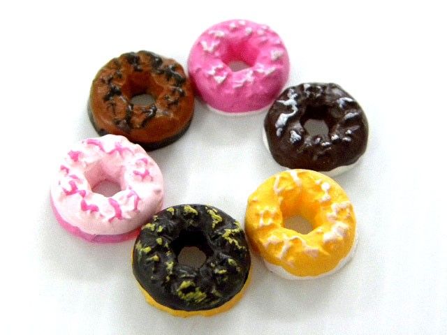 25 DONUT SCRAPBOOK DOUGHNUT DECOR RESIN FLAT BACK B871  