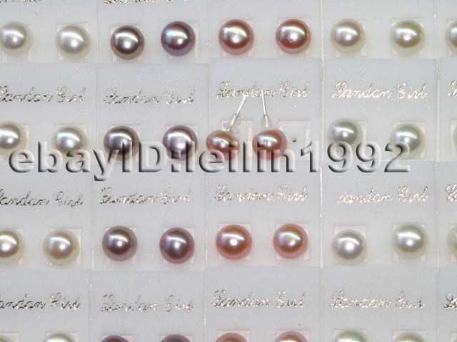 wholesale 100 pairs 8mm freshwater pearl earring studs  