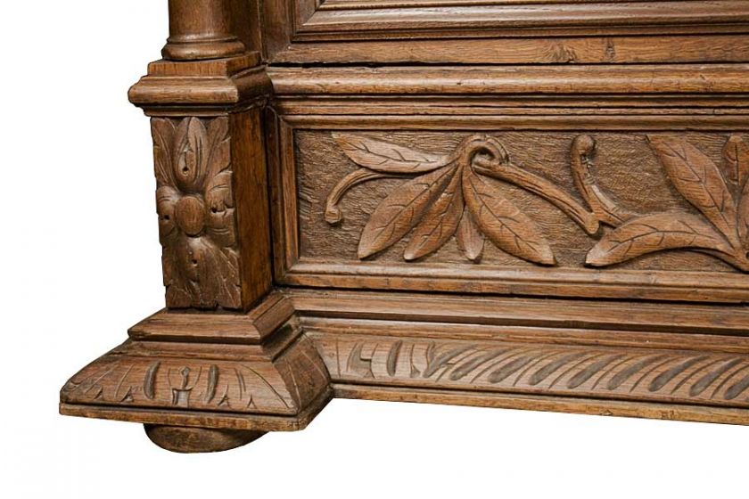   Carved Oak Converted Bookcase Locking Gun Cabinet Display Case  