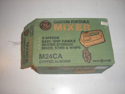 VINTAGE GE CUSTOM PORTABLE MIXER, M24CA COFFEE/ALMOND 