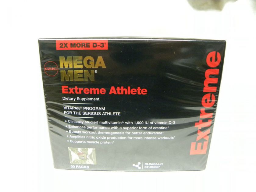 GNC Mega Men Extreme Athlete Vitapak 30day new in box with 2x more vit 