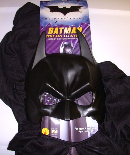Batman Cape Mask Only Costume OSFM NWT  