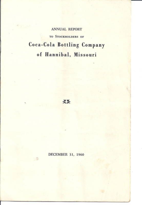 Hannibal, Mo   Coca Cola Bottling Company Annual Report  